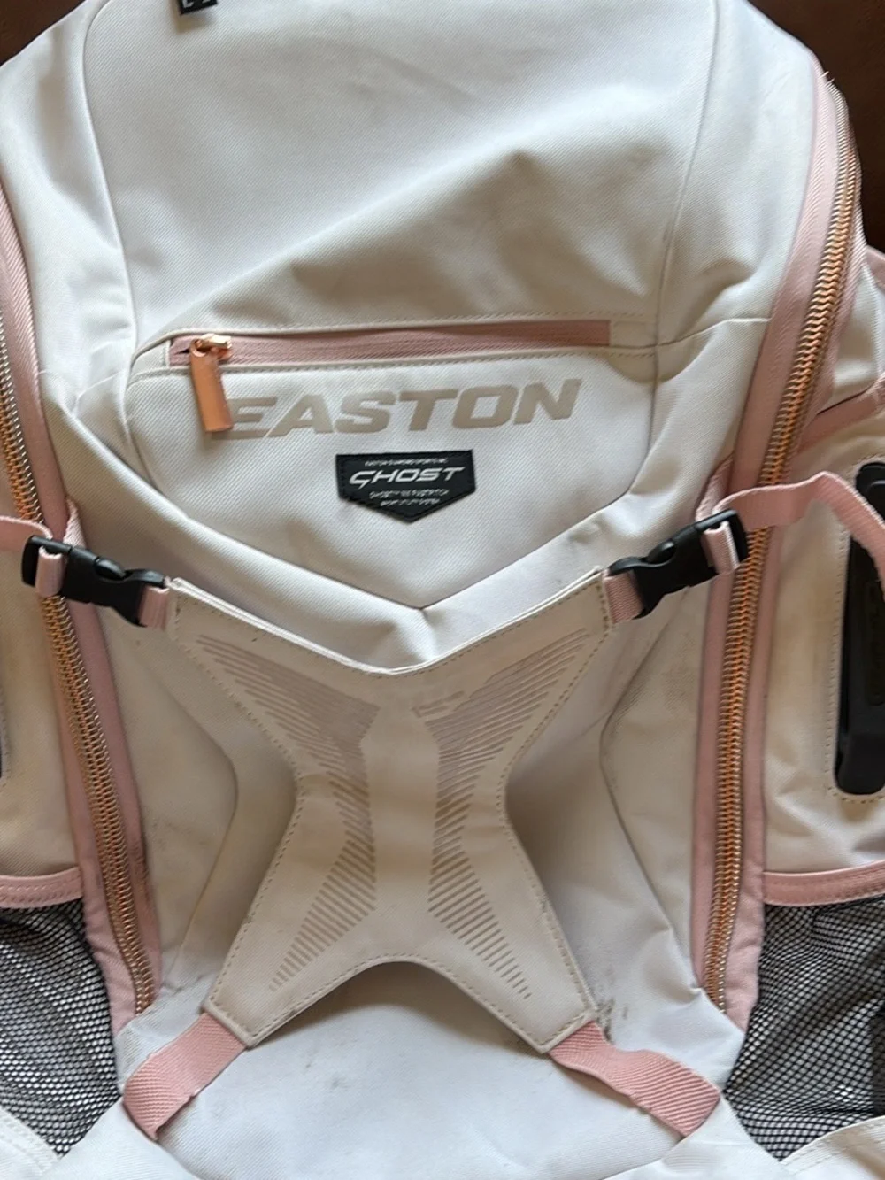 Easton Ghost NX Fastpitch Girls Softball Baseball Backpack Cream Pink Rose Gold